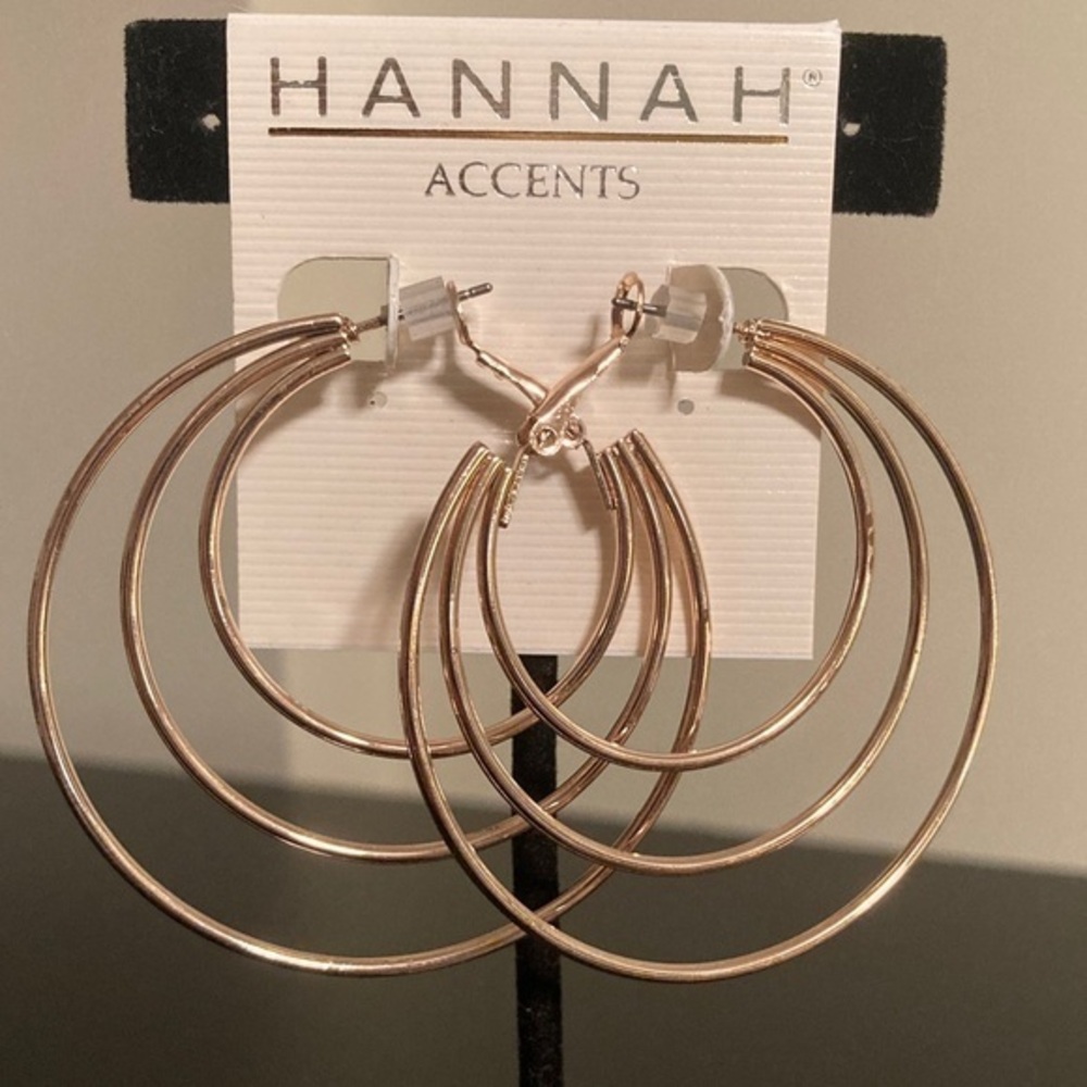 Hannah Gold Triple Hoop Earrings